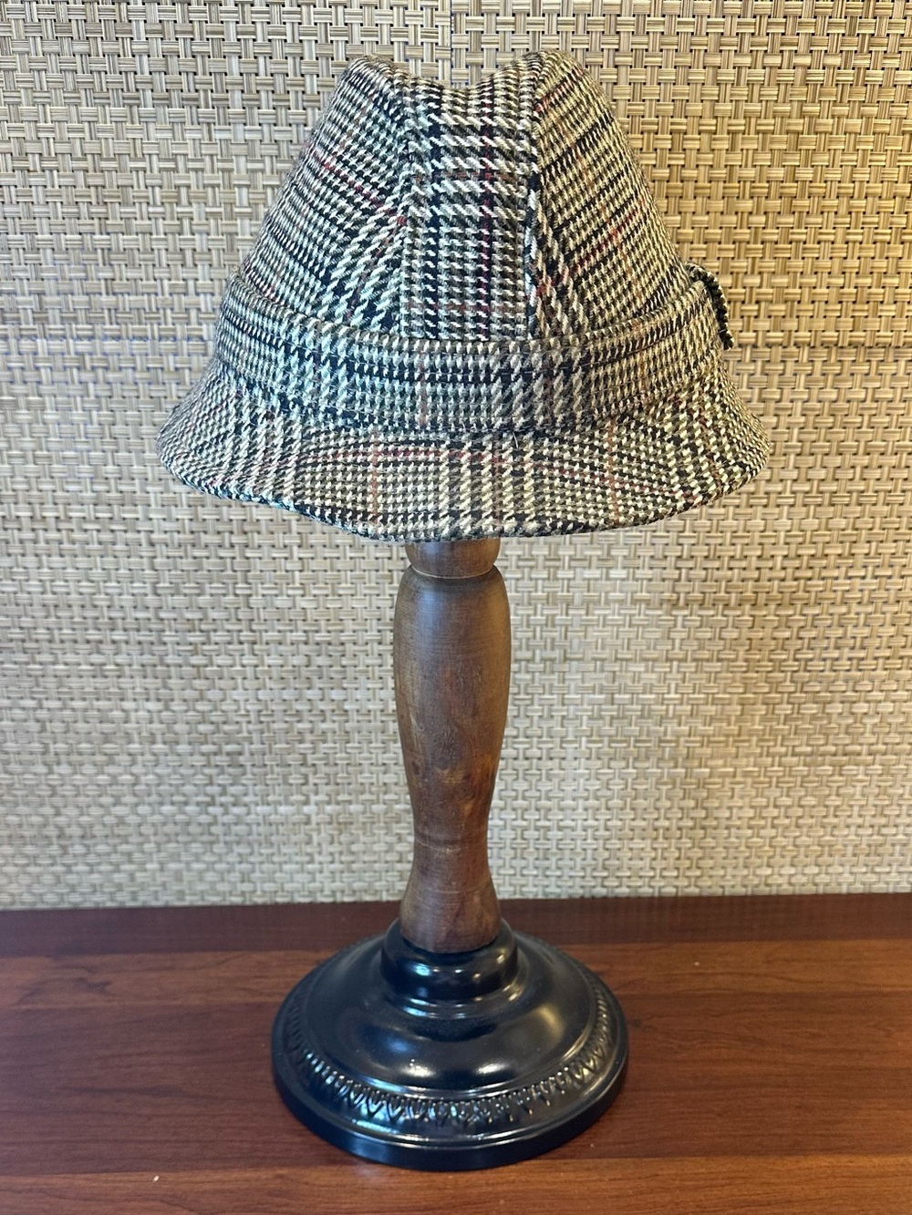 VTG 1980s–1990s Kangol Blanford Hat Made in England Glen Plaid Tweed